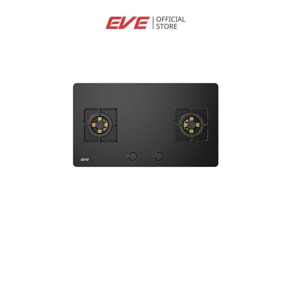 เตาแก๊สฝัง 2 หัว ฐานกระจกนิรภัย EVE HB78-2BBTA/BG 78 ซม. สีดำ